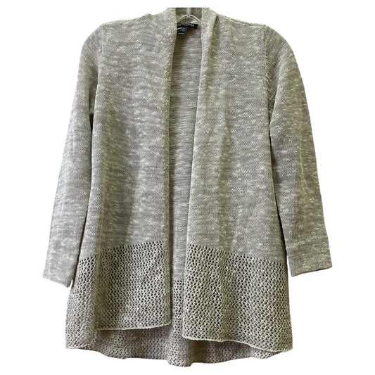 Sweater Cardigan By Eileen Fisher In Taupe, Size:Xsp