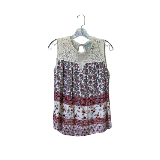 Top Sleeveless By Maeve In Cream, Size:Xs