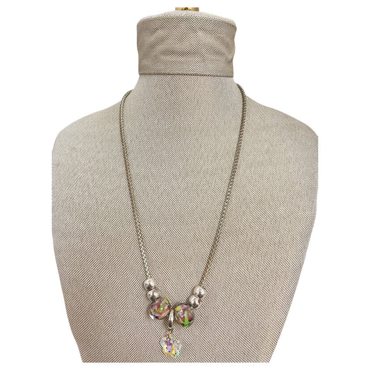 Necklace Sterling Silver By OLIVIA AND JACKSON In Green & Purple
