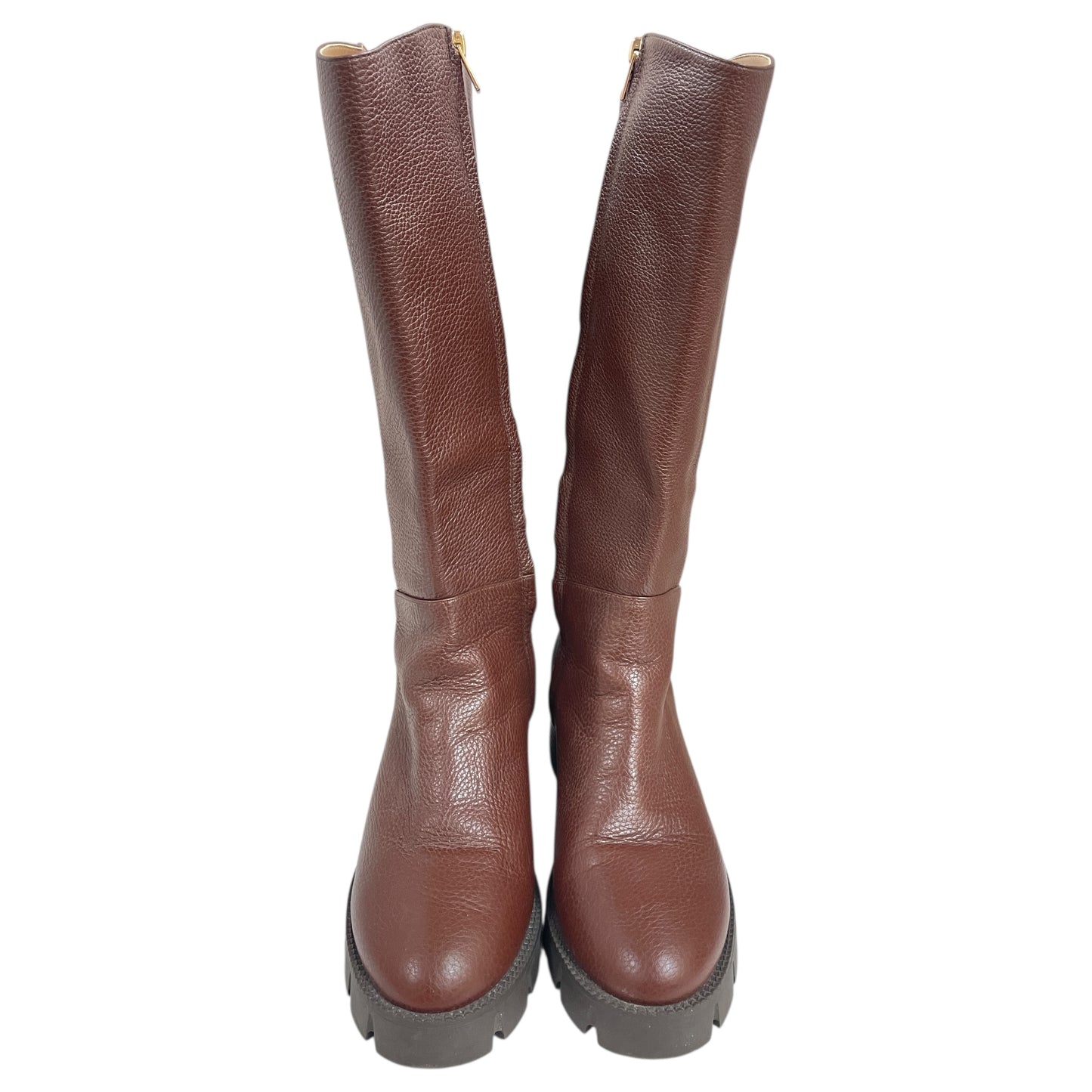 Boots Designer By Coach In Brown & Gold, Size:8