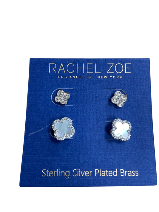 Earrings Stud By Rachel Zoe In Silver, Size:02 Piece Set