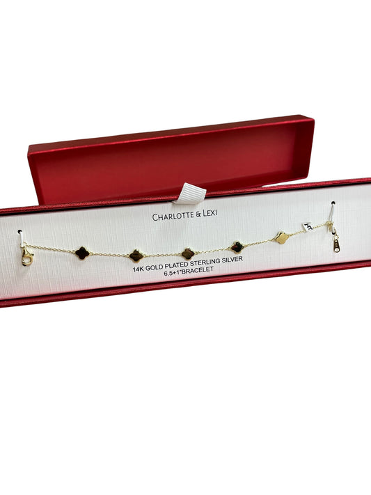 Bracelet Sterling Silver By Charlotte and Lexi In Black & Gold