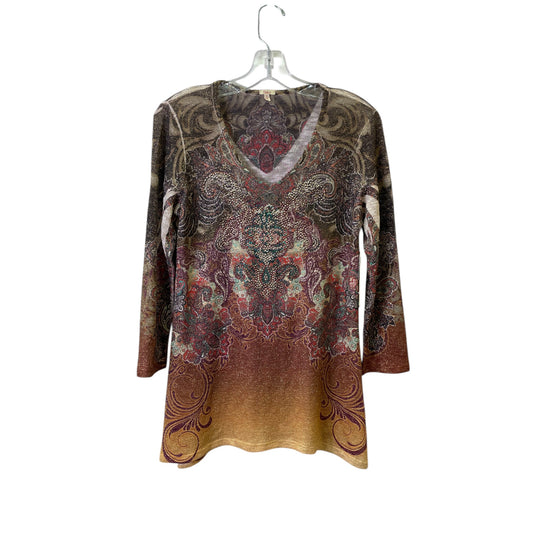 Sweater By Reba In Brown & Gold, Size:S