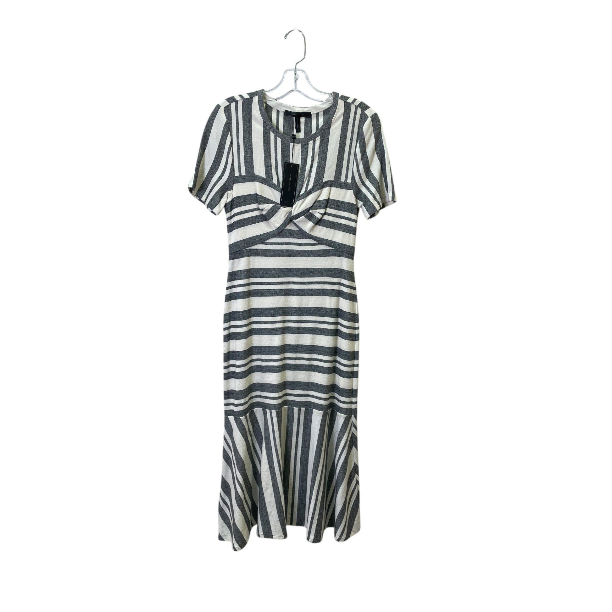 Dress Casual Midi By Bcbg In Grey & White, Size:S Clothes Mentor Mayfield Heights OH Dress Casual Midi By Bcbg In Grey & White, Size:S Clothes Mentor Mayfield Heights OH