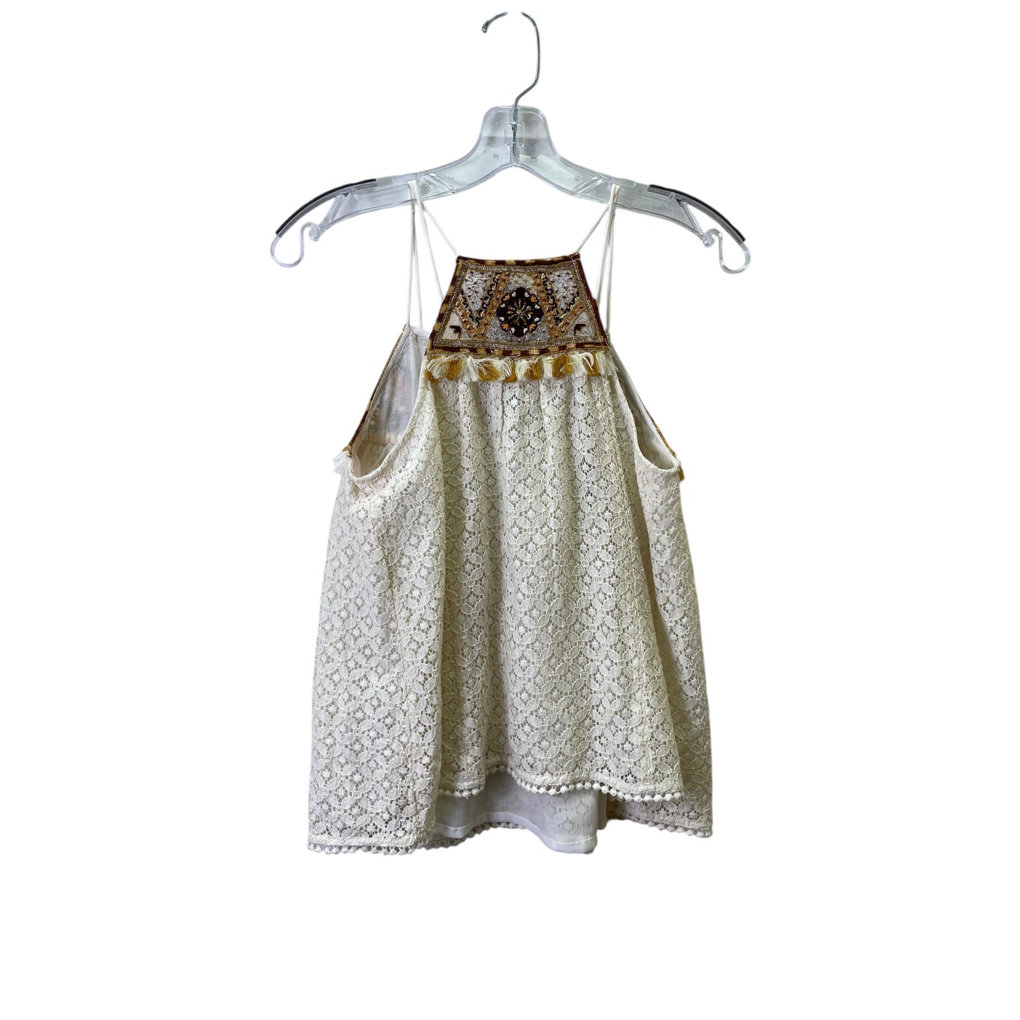 Top Sleeveless By Hd In Paris In Cream & Yellow, Size:Xs