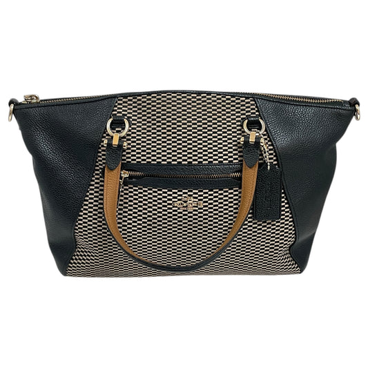 Handbag Designer By Coach In Blue & Tan, Size:Medium