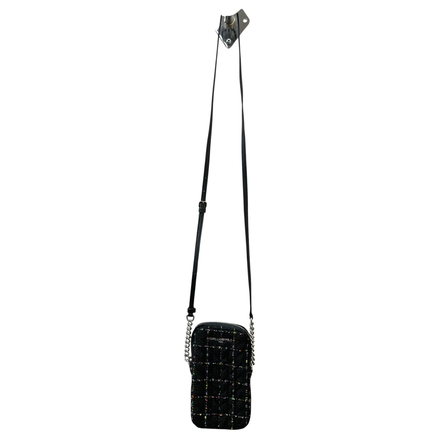 Crossbody Designer By Karl Lagerfeld In Black & Purple, Size:Small