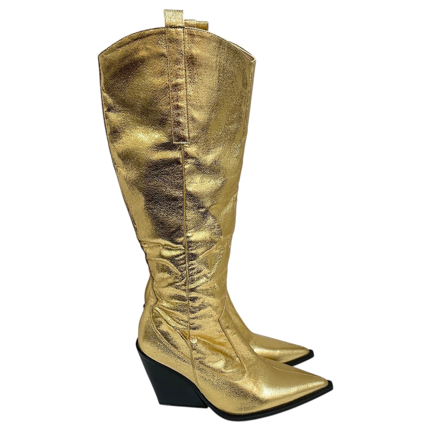Boots Western By Cme In Gold, Size:8