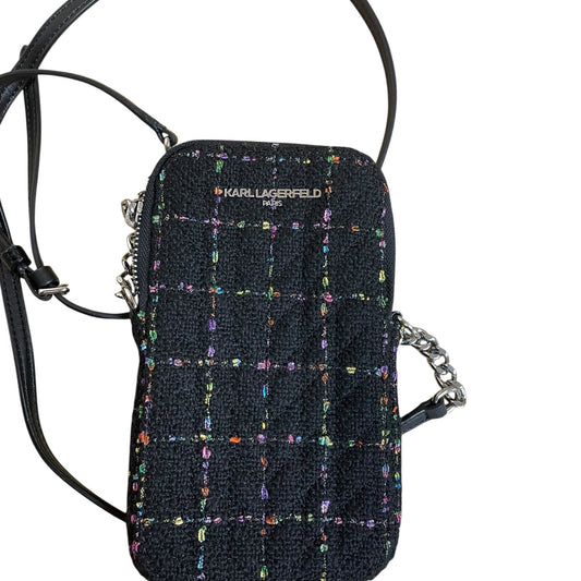 Crossbody Designer By Karl Lagerfeld In Black & Purple, Size:Small