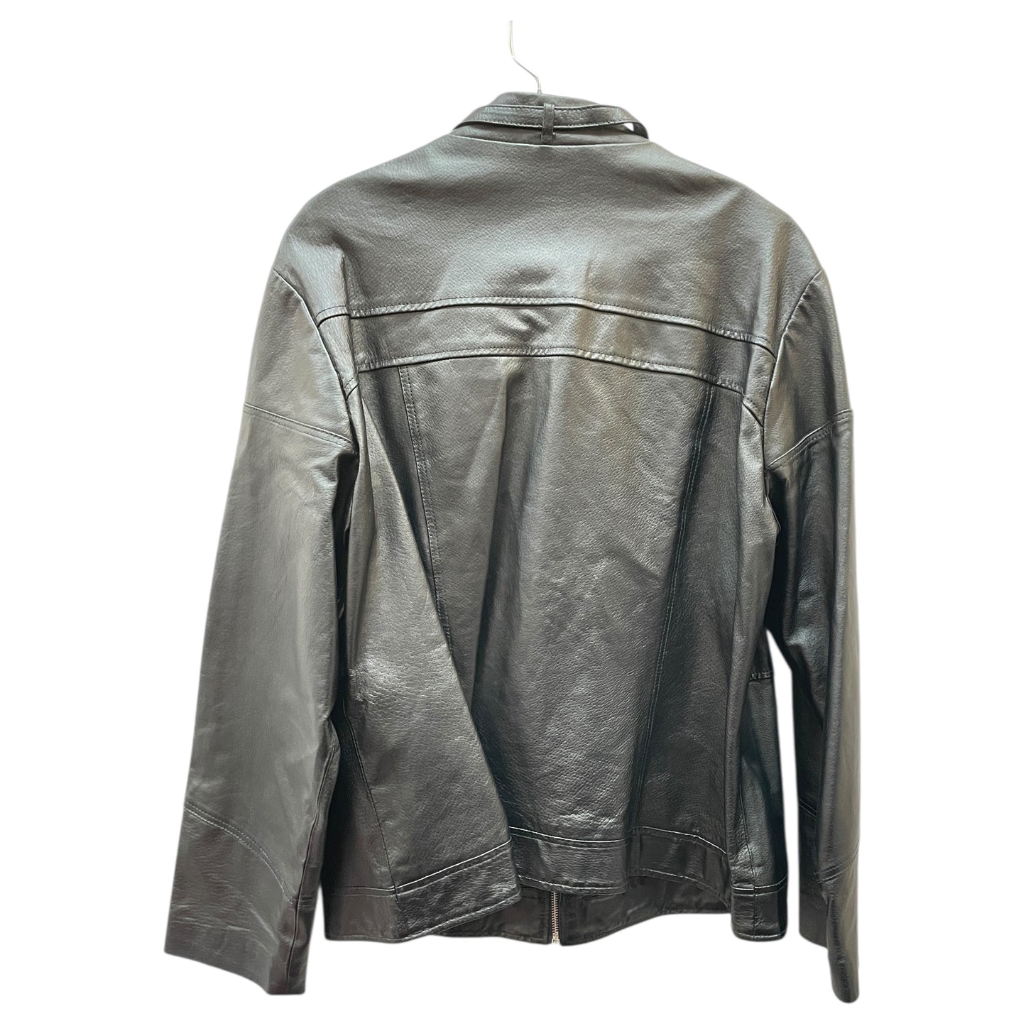 Jacket Moto Leather By Avenue In Black, Size:1X