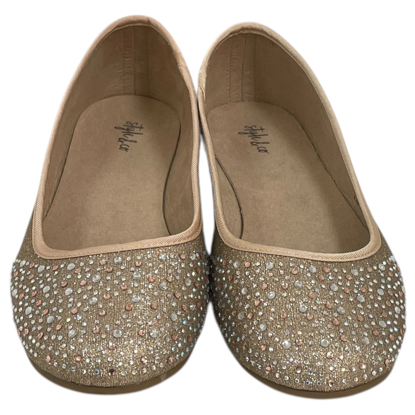 Shoes Flats By Style And Company In Gold, Size:8.5