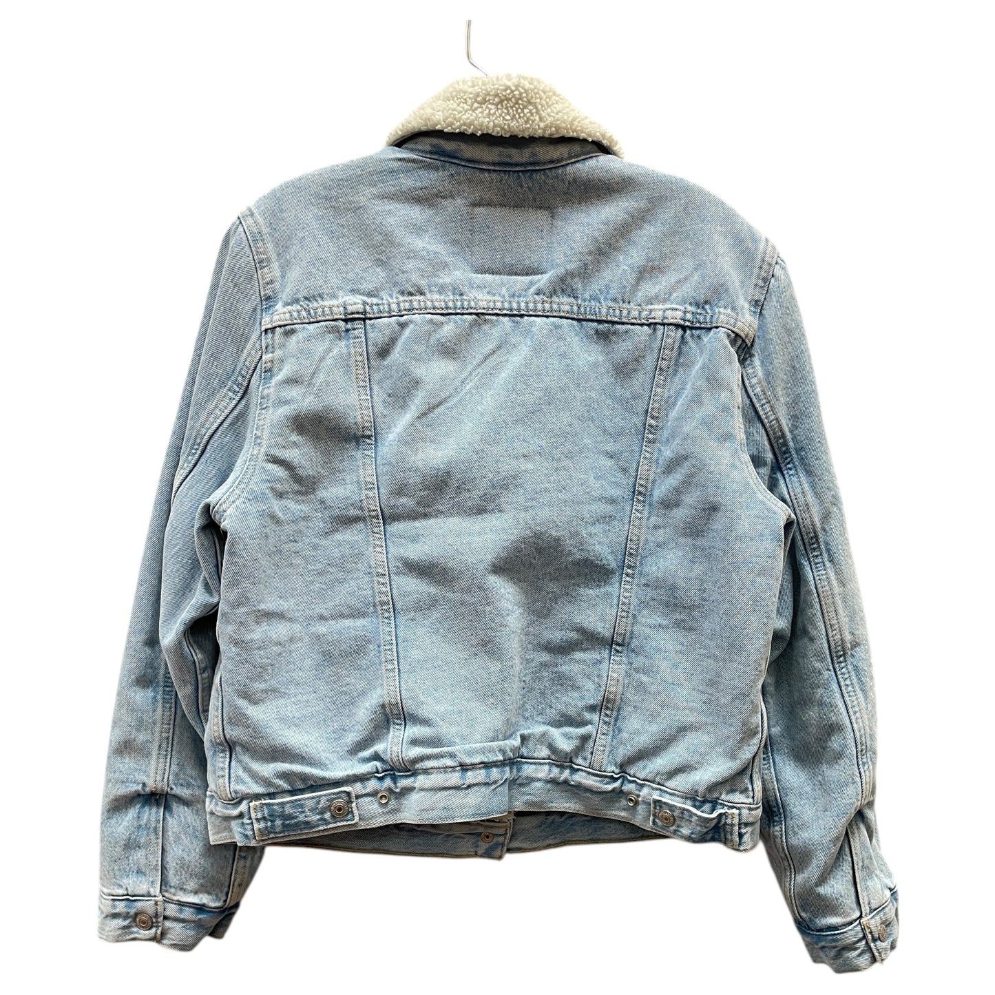Jacket Faux Fur & Sherpa By Levis In Blue Denim, Size:L