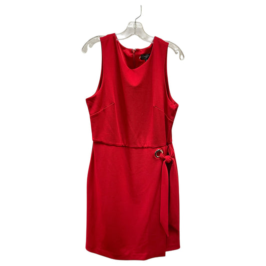 Dress Party Midi By Tahari In Red, Size:12