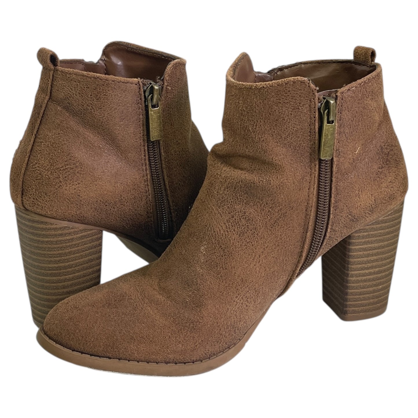 Boots Ankle Heels By Maurices In Tan, Size:8