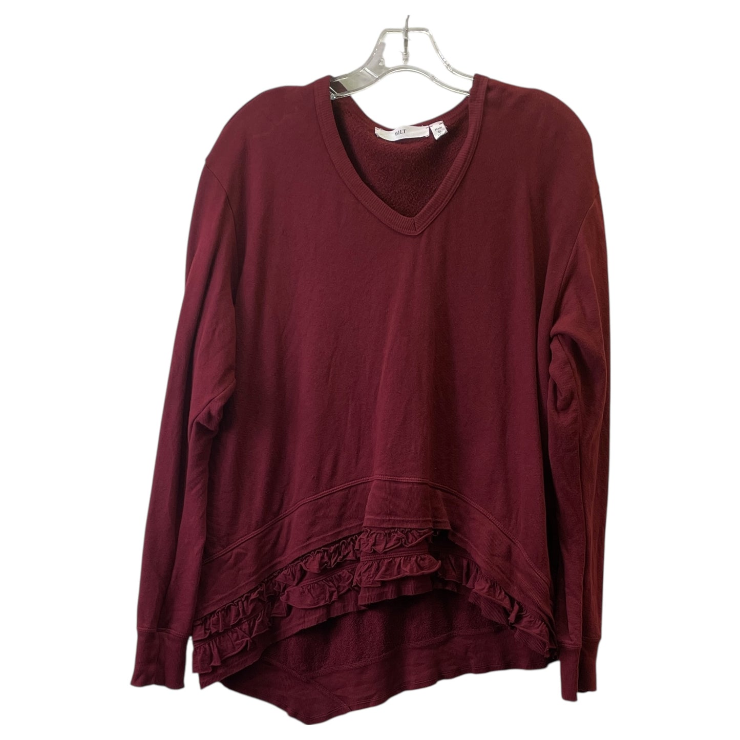 Top Ls Basic By Wilt In Maroon, Size:L