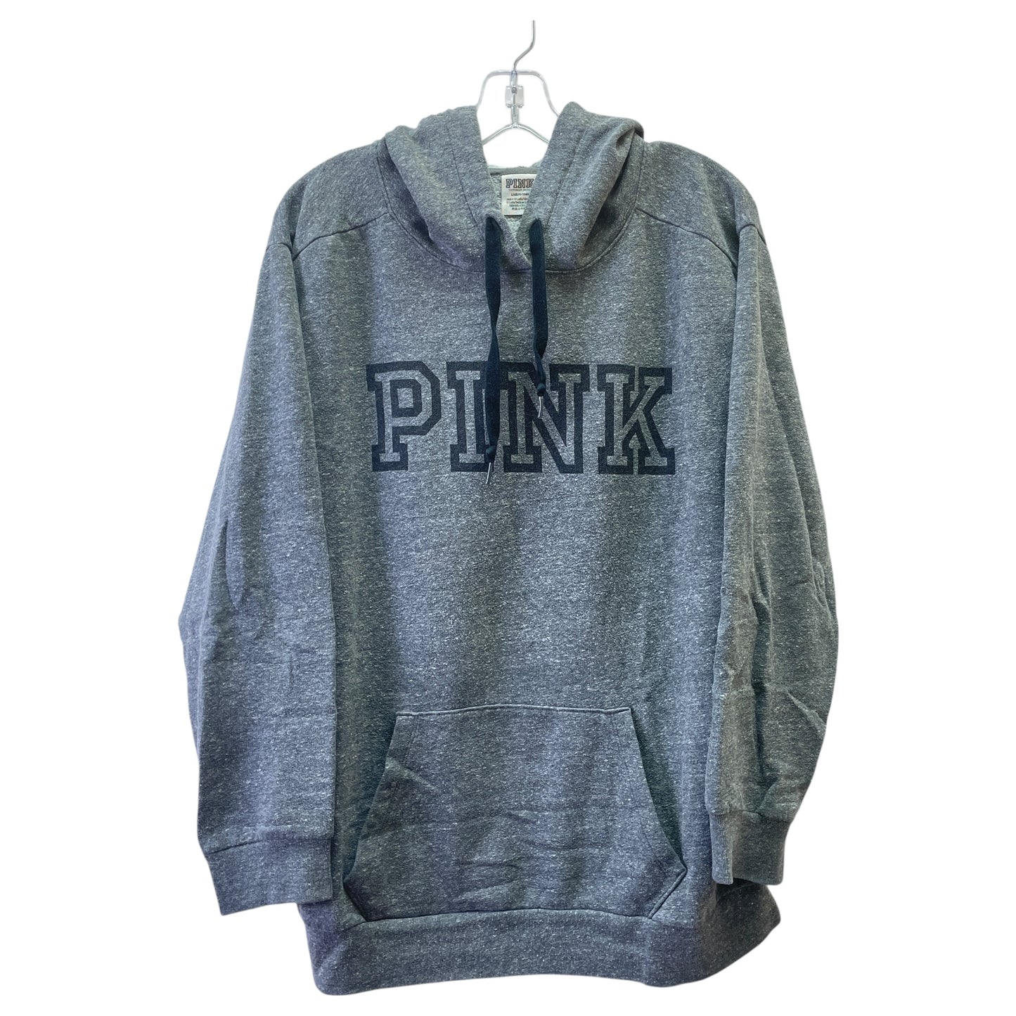 Athletic Sweatshirt Hoodie By Pink In Grey, Size:L