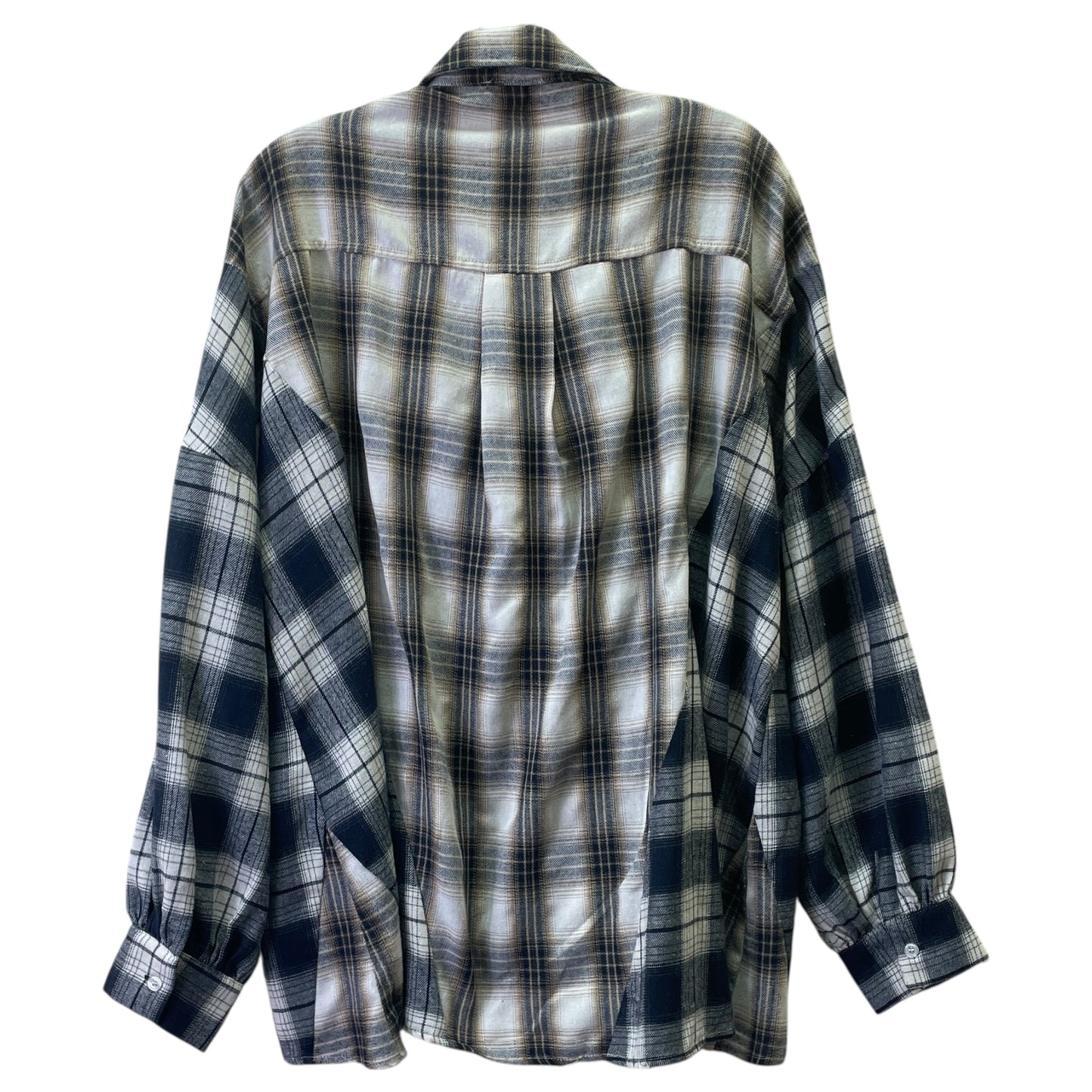 Top Ls By A Peach In Plaid Pattern, Size:M