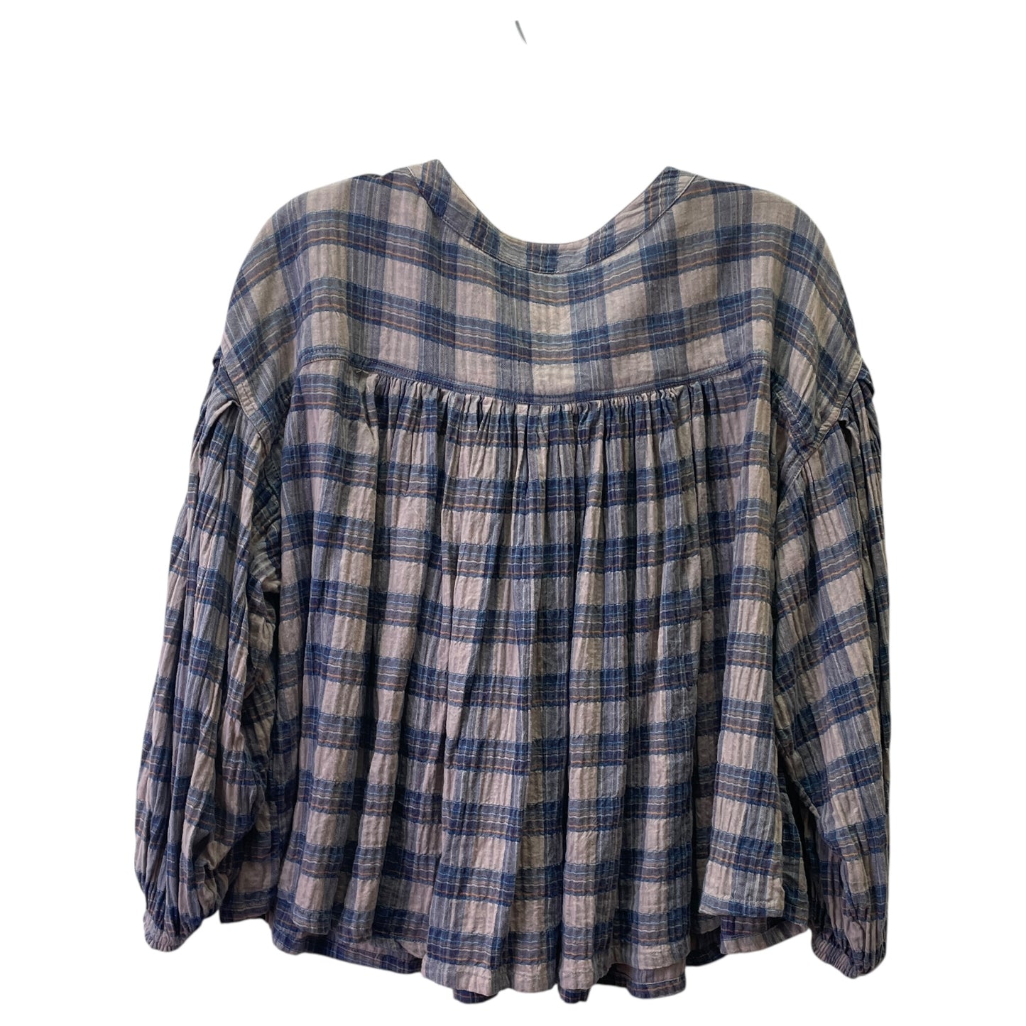 Top Ls By We The Free In Plaid Pattern, Size:M