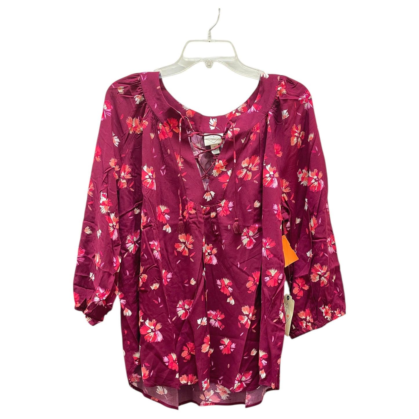 Top 3/4 Sleeve By St Johns Bay In Red, Size:Xl
