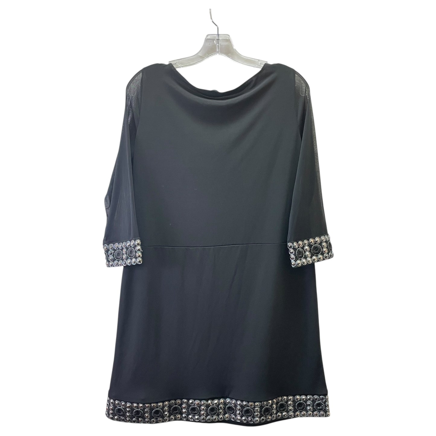 Dress Party Midi By Tiana B In Black & Silver, Size:12