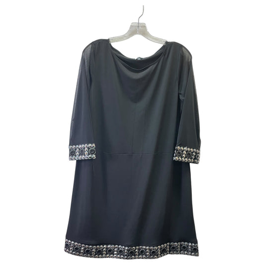 Dress Party Midi By Tiana B In Black & Silver, Size:12