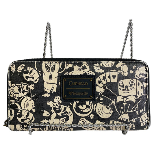 Wallet  In Black & Cream, Size:Large