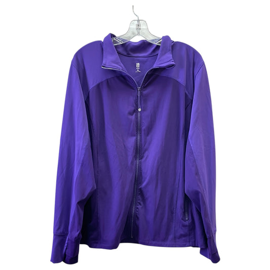 Athletic Jacket By Ideology In Purple, Size:3X