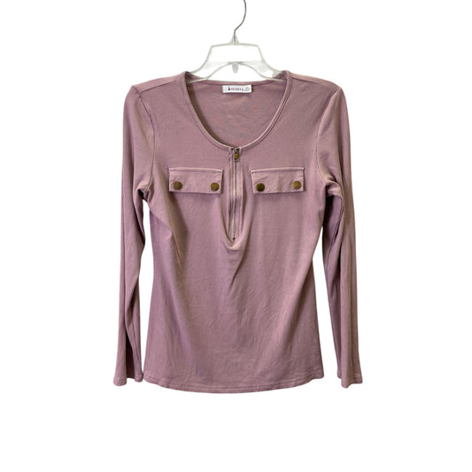 Top Ls Basic By Oufeiya In Pink, Size:M