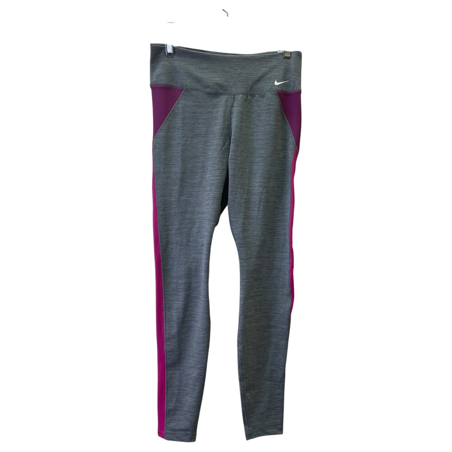 Athletic Leggings By Nike In Grey, Size:M