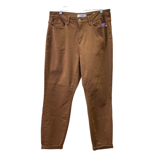 Jeans Straight By Judy Blue In Tan, Size:14