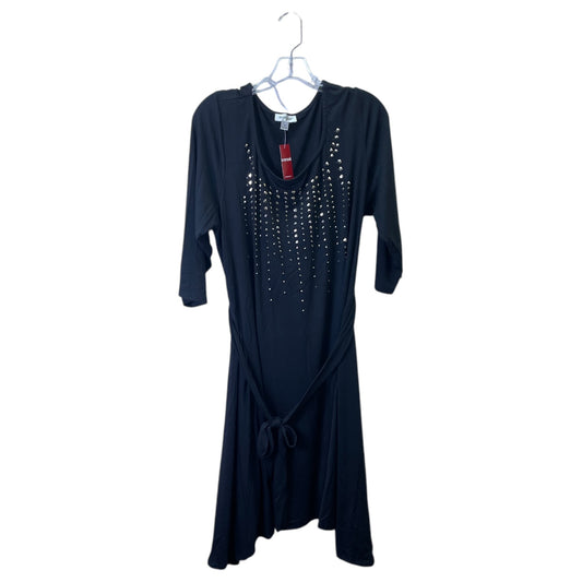 Dress Party Midi By Avenue In Black, Size:1X
