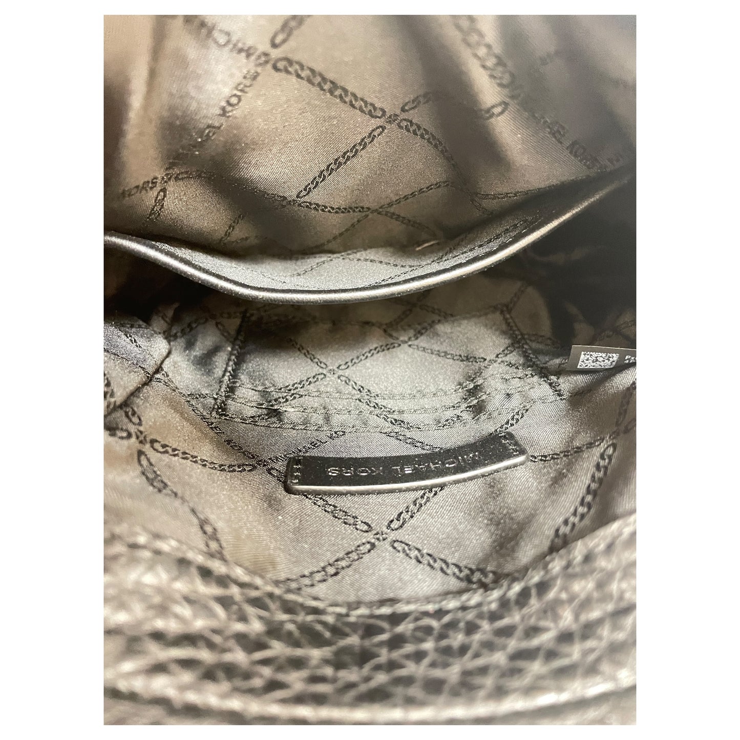 Backpack Designer By Michael Kors In Black & Silver, Size:Small