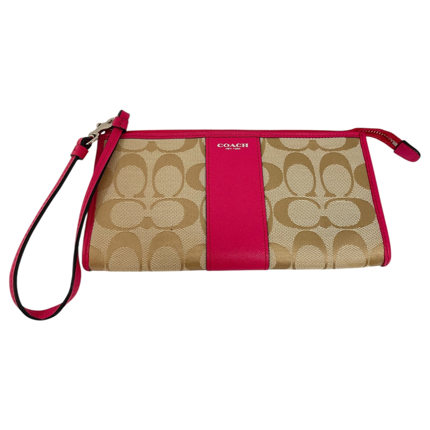 Wristlet Designer By Coach In Pink & Tan, Size:Medium