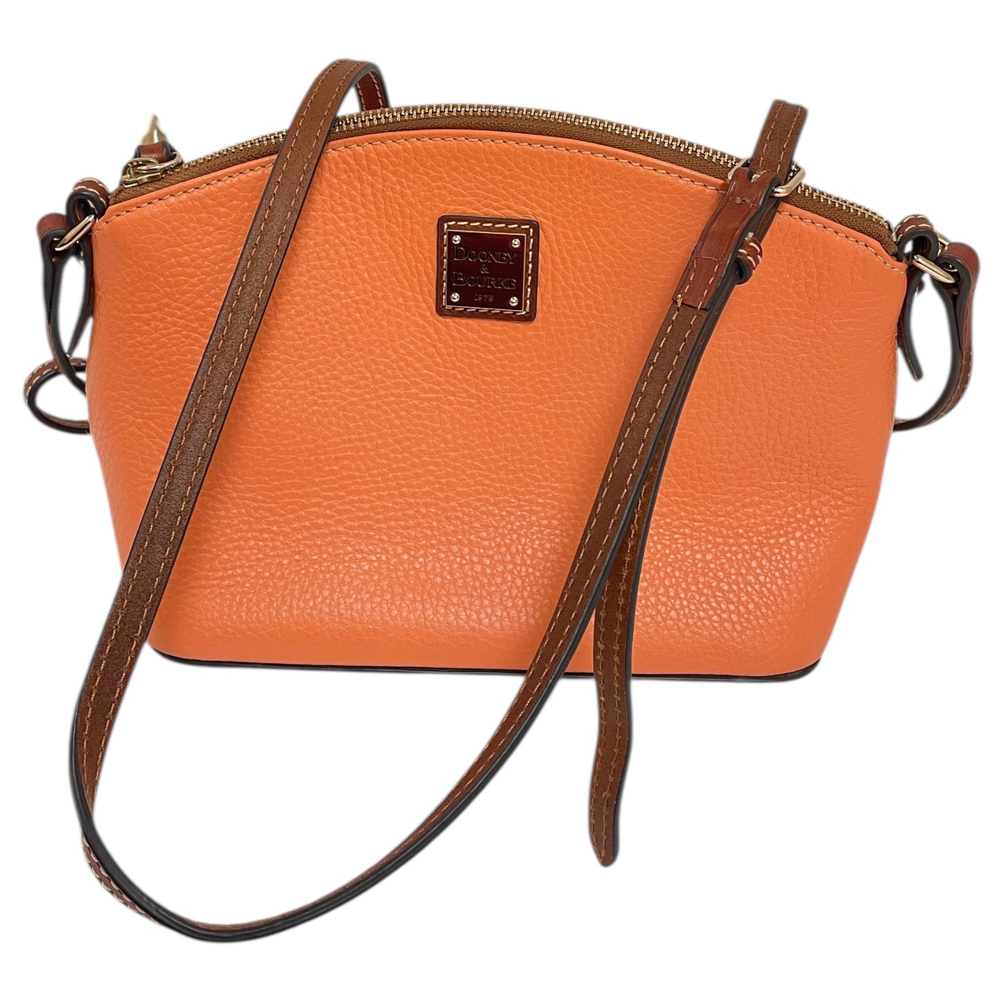 Crossbody Designer By Dooney And Bourke In Brown & Orange, Size:Medium