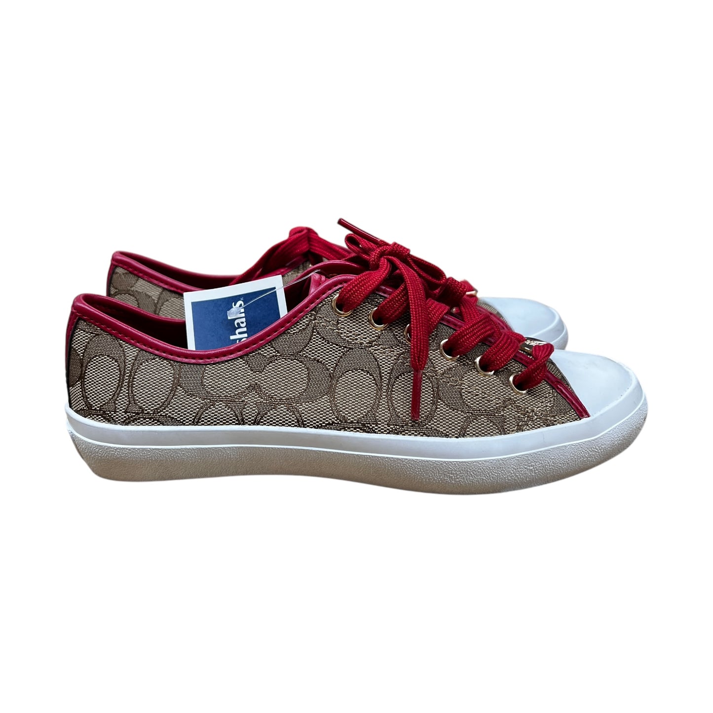 Shoes Designer By Coach In Brown & Red, Size:7.5