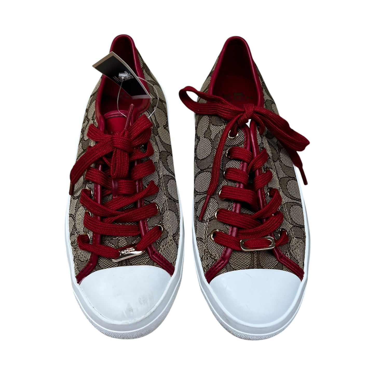 Shoes Designer By Coach In Brown & Red, Size:7.5