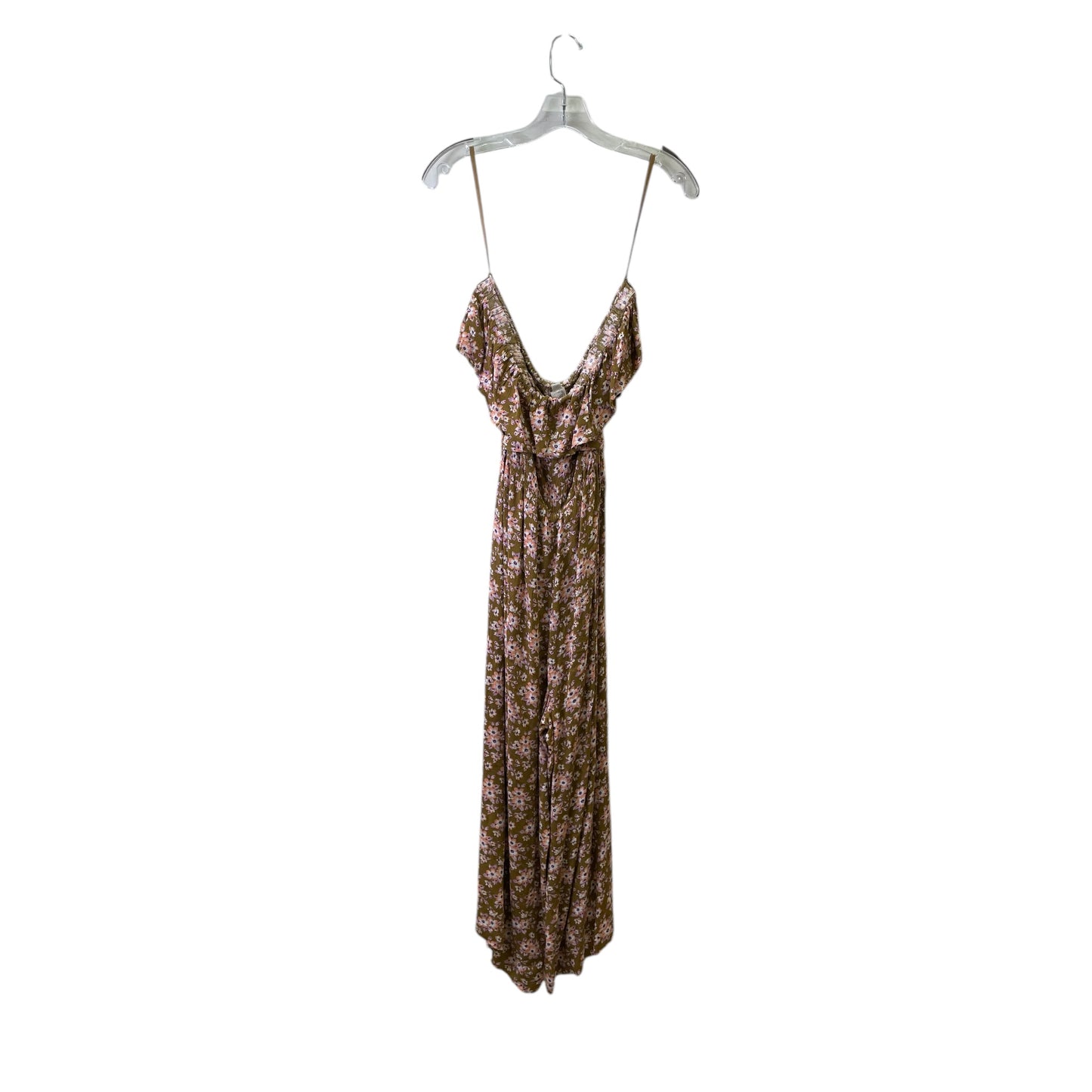 Dress Casual Maxi By Loft In Green & Orange, Size:L