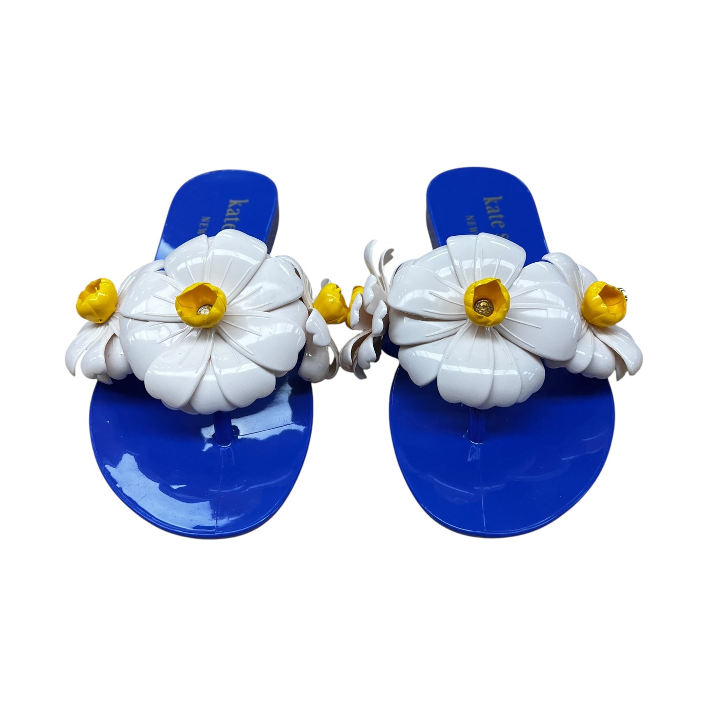 Sandals Designer By Kate Spade In Blue & White, Size:7