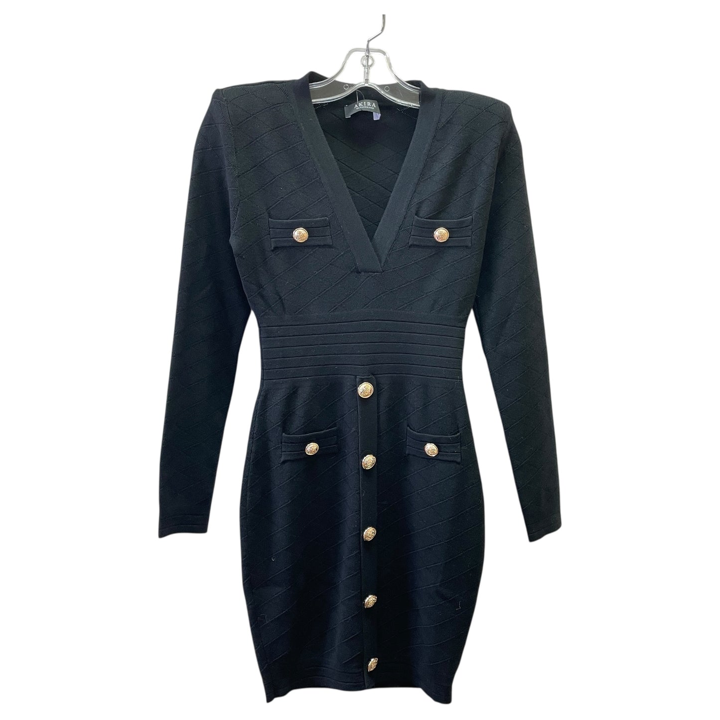 Dress Sweater By Akira In Black & Gold, Size:M