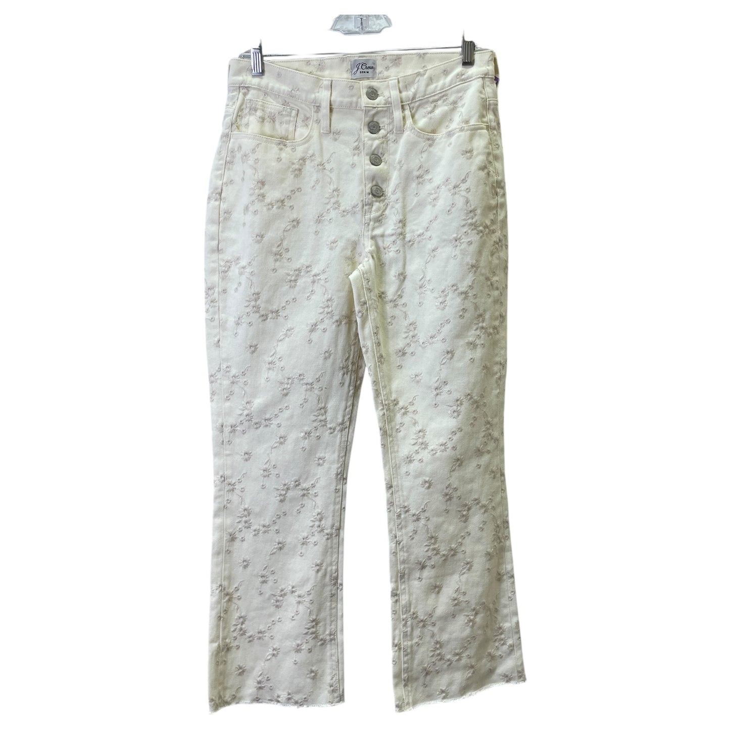 Jeans Straight By J. Crew In Cream Denim, Size:4