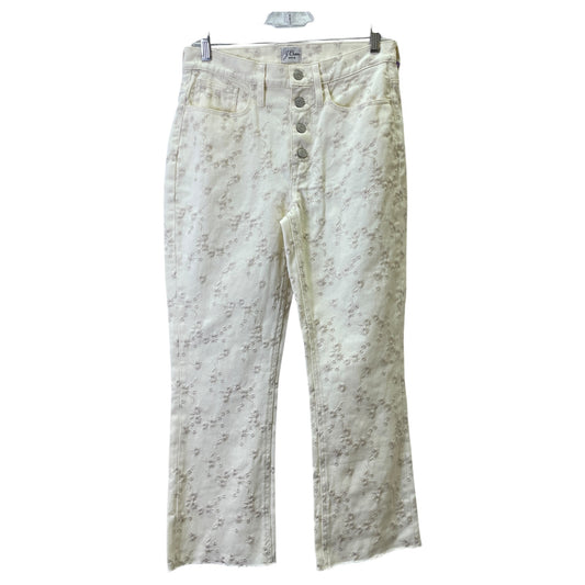 Jeans Straight By J. Crew In Cream Denim, Size:4