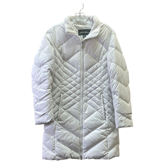 Coat Puffer & Quilted By Eddie Bauer In White, Size:S