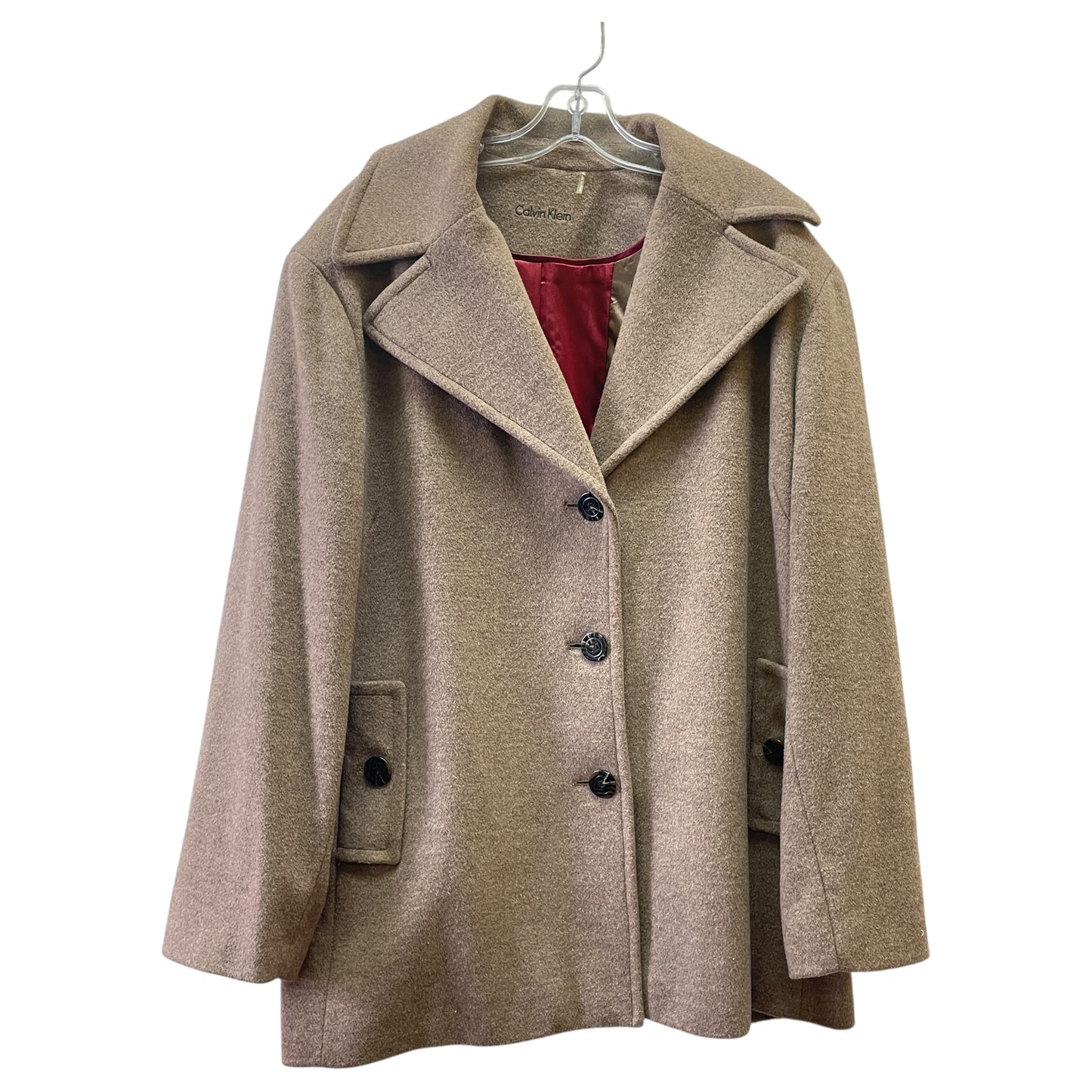 COAT WOOL by CALVIN KLEIN In BROWN, Size: 2X