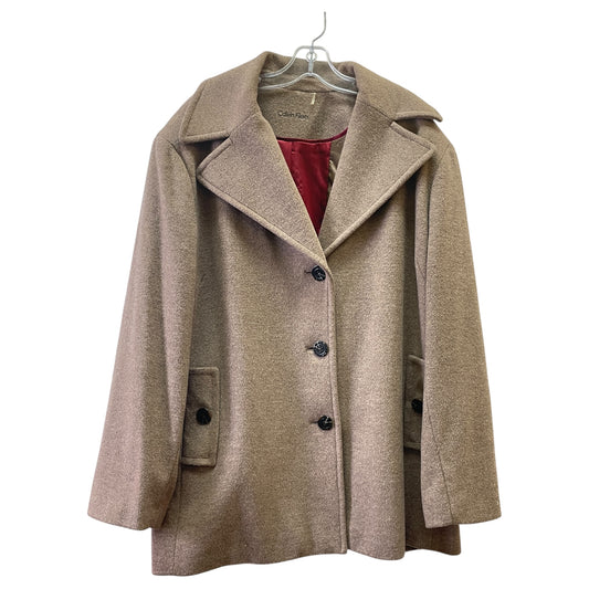 COAT WOOL by CALVIN KLEIN In BROWN, Size: 2X