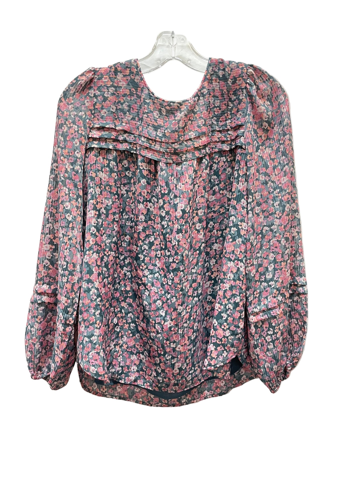 Blouse Ls By Loft In Purple, Size:S