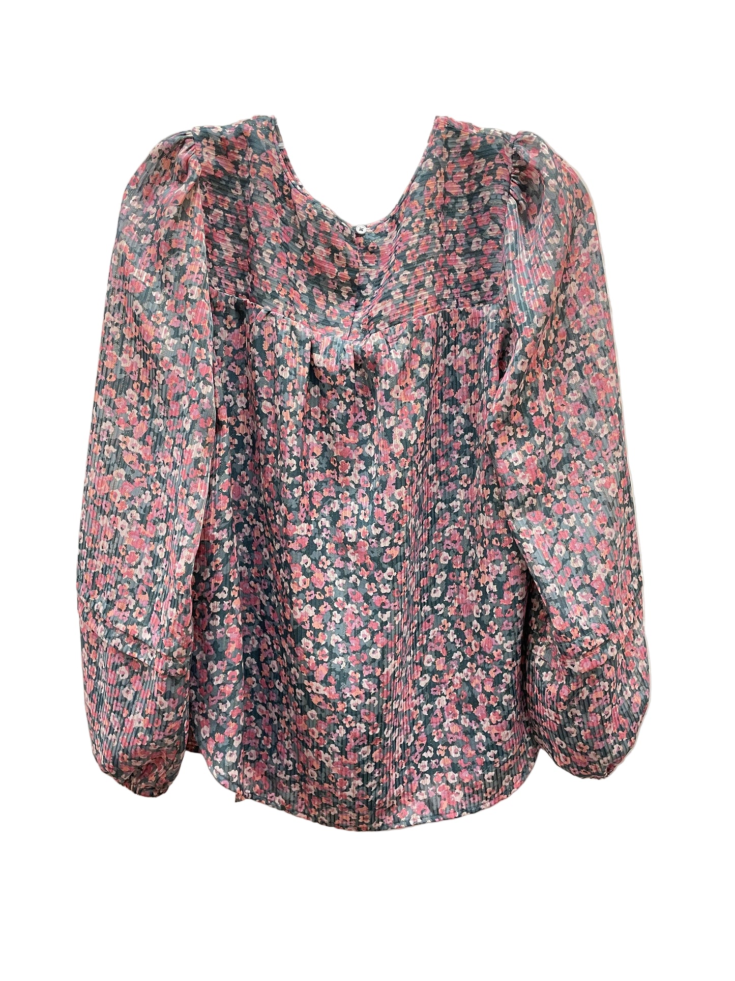 Blouse Ls By Loft In Purple, Size:S