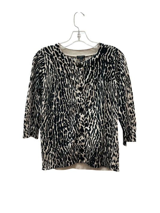 Cardigan By Talbots In Black & Cream, Size:Mp