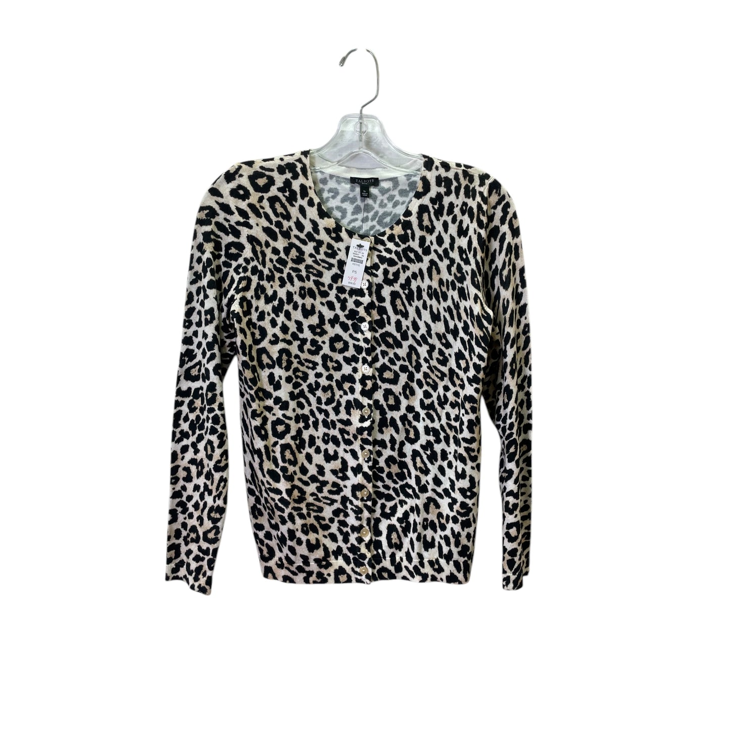 Sweater Cardigan By Talbots In Animal Print, Size:Sp