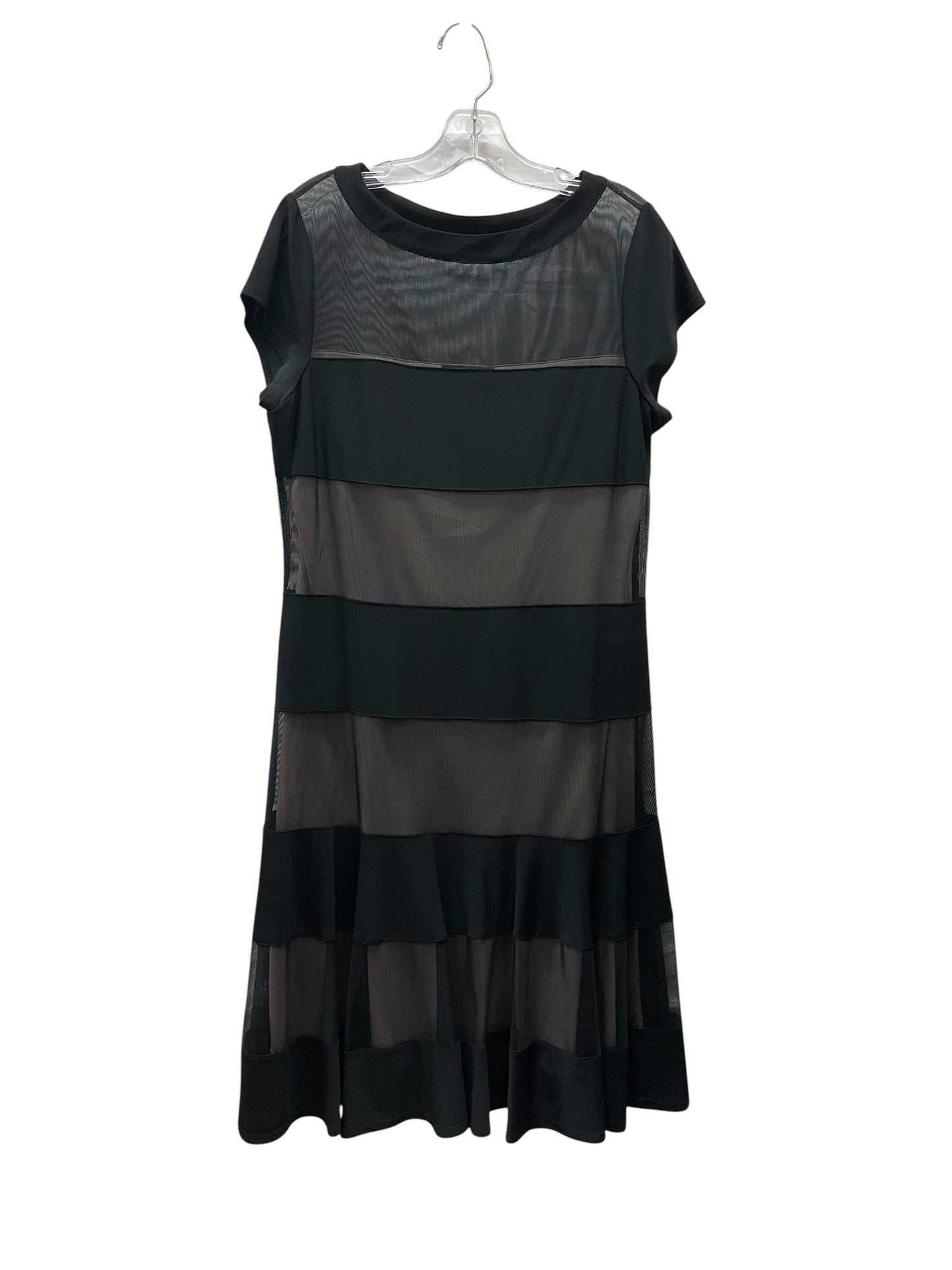 Dress Casual Midi By R And M Richards In Black, Size:14