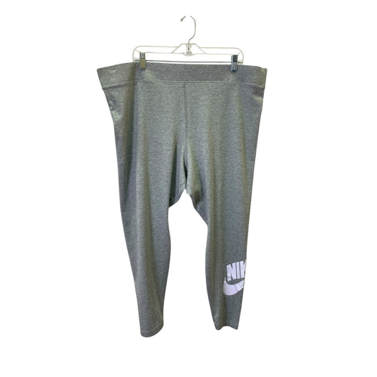 Athletic Leggings By Nike Apparel In Grey, Size:3X